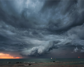 Sunset shelf cloud