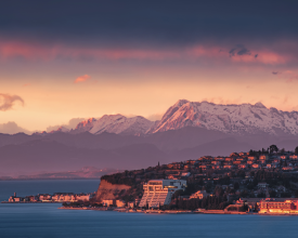 Sunset above Slovenian coast