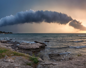 Roll cloud at sunset
