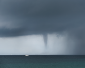 Waterspout above the sea