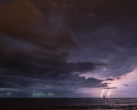 Storm with big funnel cloud