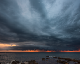 Sunset shelfcloud