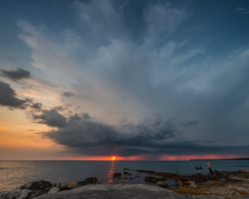 Sunset and storm